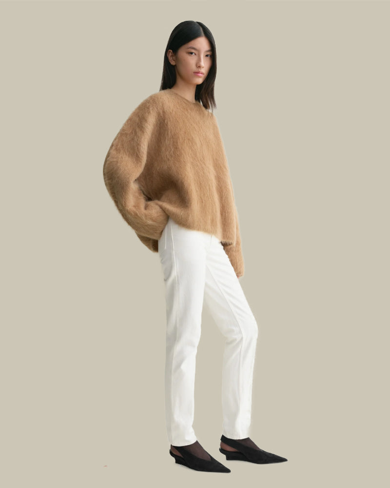 Boxy Alpaca Knit Camel Melange