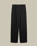 Wide Satin Trousers Black