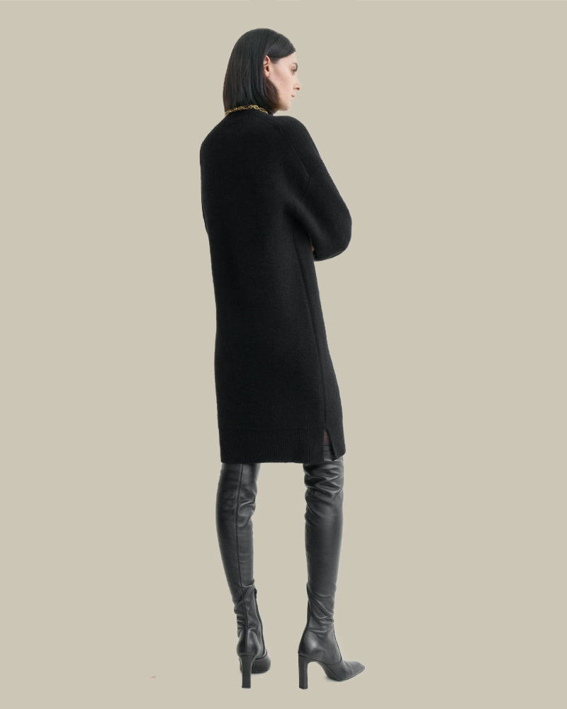 Broad Turtleneck Dress Black