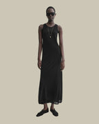 Layered Knit Tank Dress Black