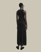 Layered Knit Tank Dress Black