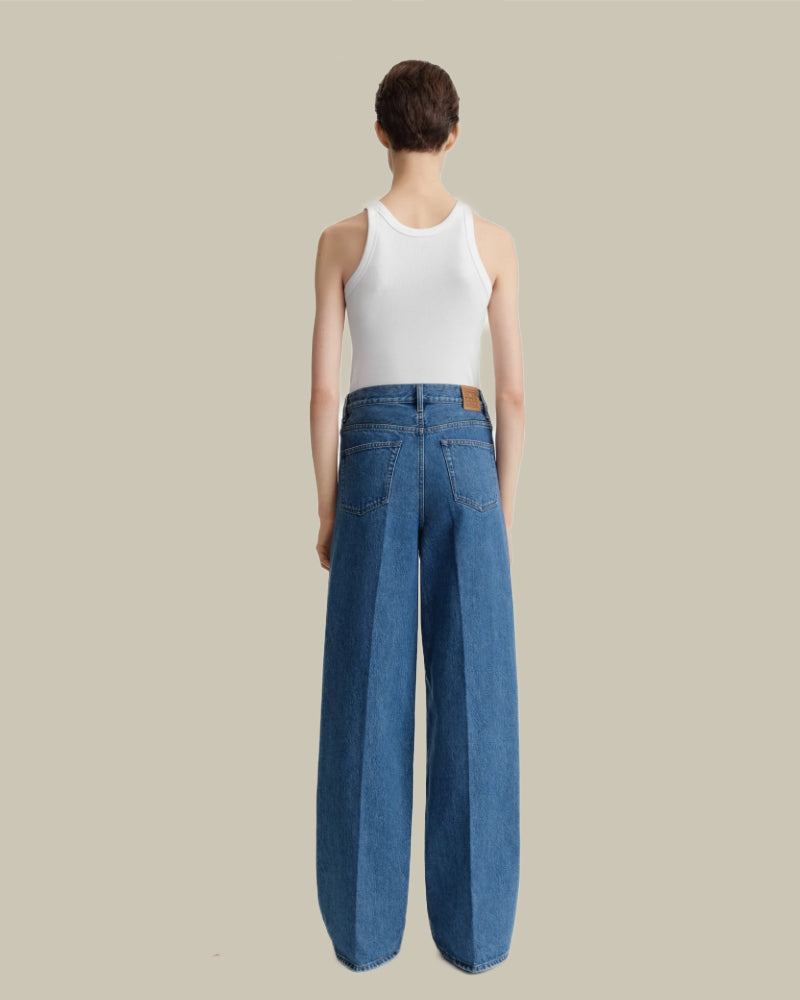 Wide Leg Blue Jeans