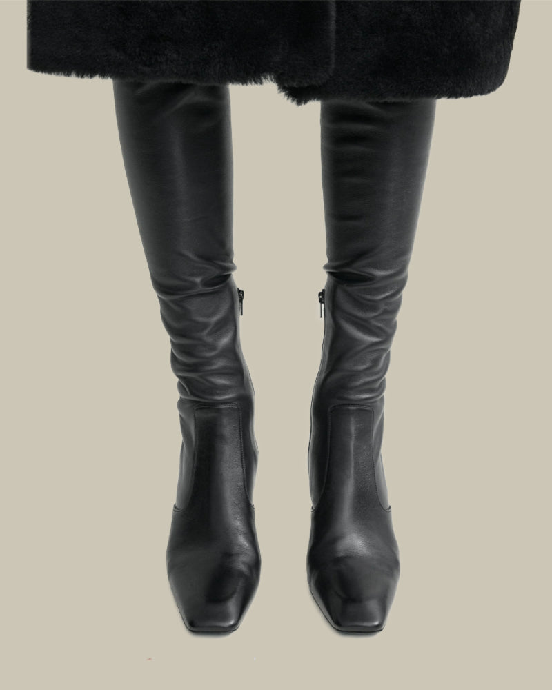Nappa Leather Over The Knee Boots