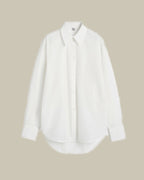 Kimono-Sleeve Cotton Shirt White
