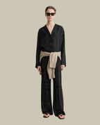 Monogram Silk PJ Bottoms Black