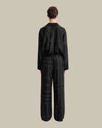 Monogram Silk PJ Bottoms Black