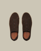 Dark Brown Suede Triple Stitch Espadrilles