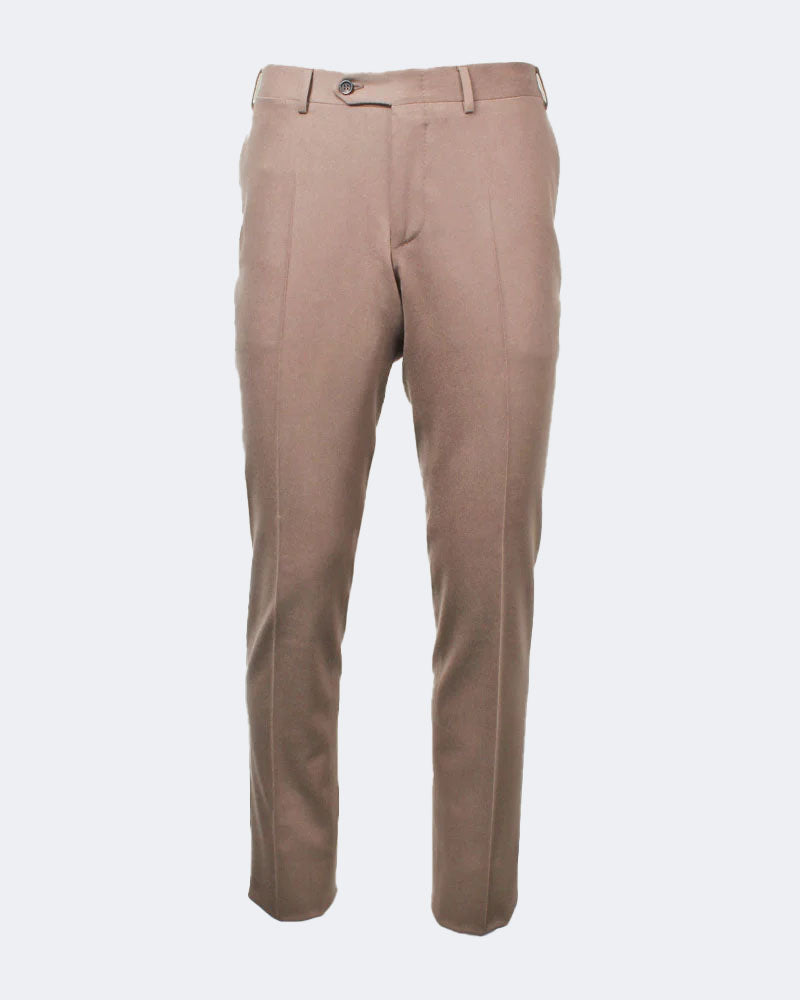 Beige Lightweight Stretch Flannel Unlined Suit