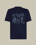 Navy Graphic Printed Crewneck T-Shirt