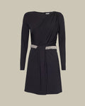 Tulia Black Long Sleeved Mini Dress