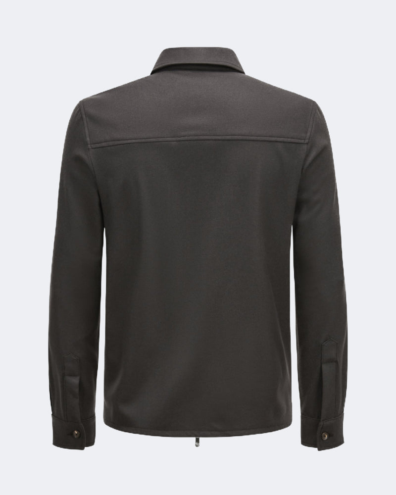 URUS Brown Wool & Cashmere Stretch Flannel Twinset