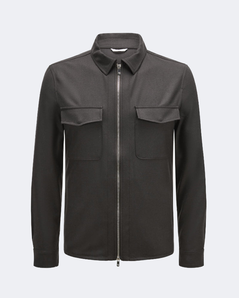 URUS Brown Wool & Cashmere Stretch Flannel Twinset