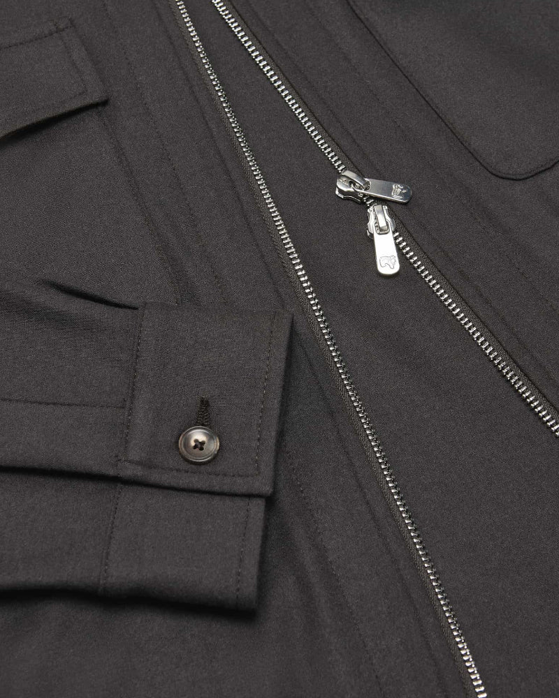 URUS Brown Wool & Cashmere Stretch Flannel Twinset