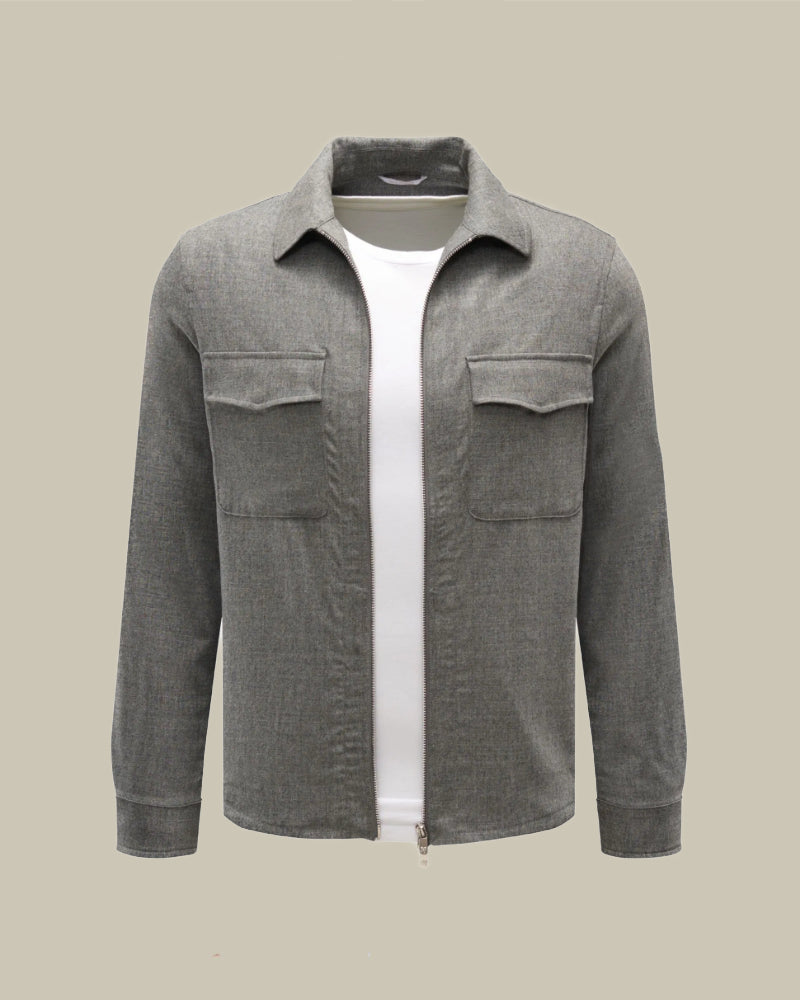 URUS Grey Stretch Cashmere Overshirt Twinset