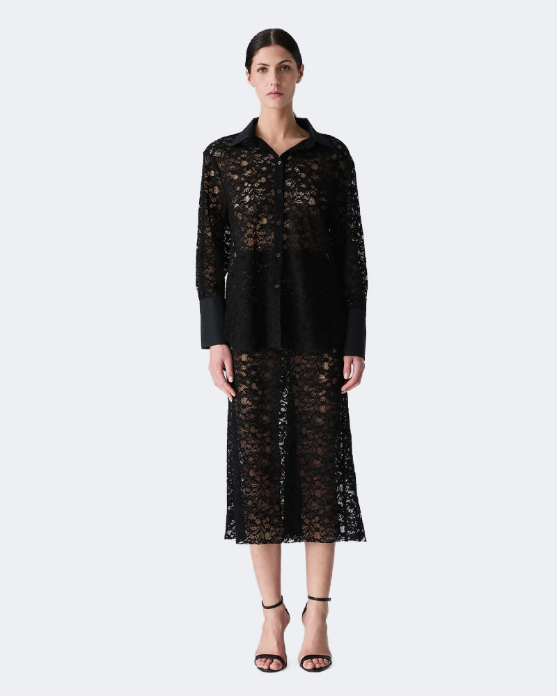 Tulia Black Rose Lace Skirt