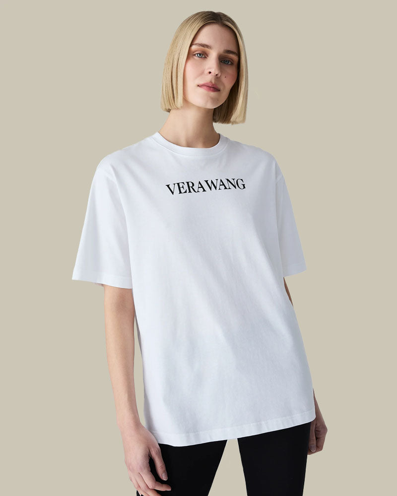 White Vera Wang Logo Loose Tee