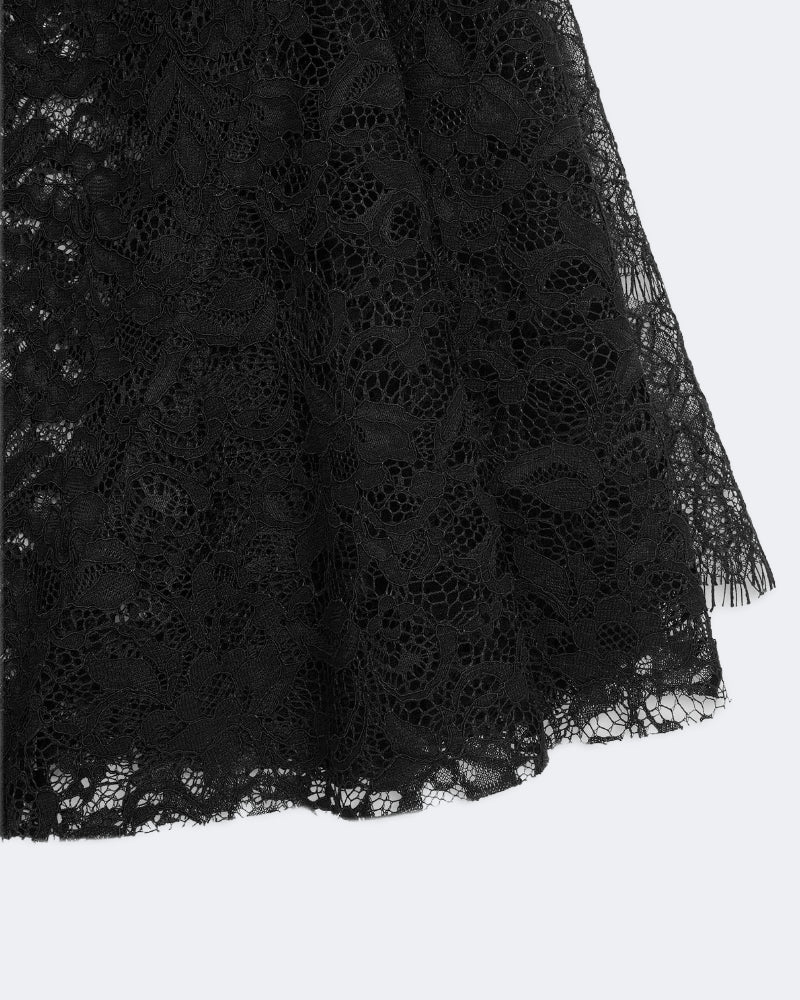 Tulia Black Rose Lace Skirt