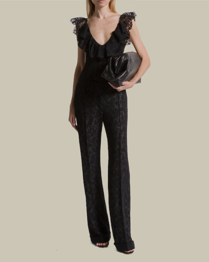 Wool Lace Trouser