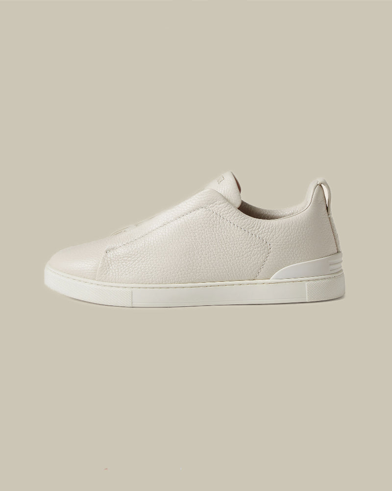 Off White Deerskin Triple Stitch