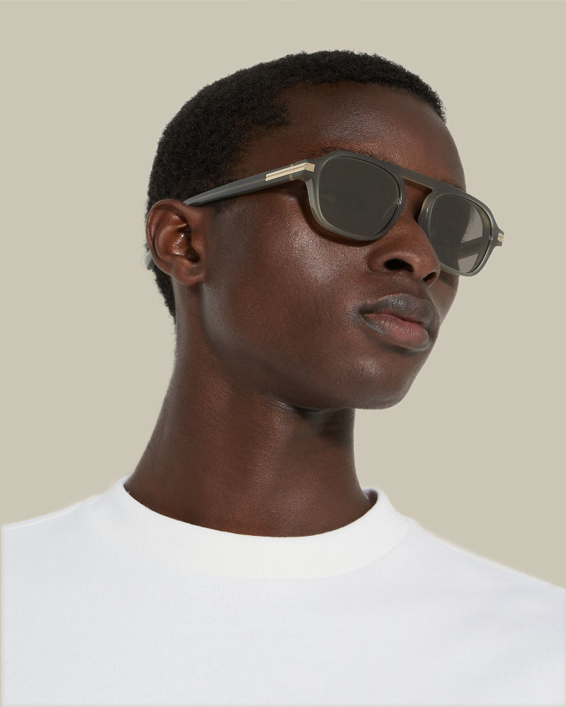 Acetate Bridgeless Sunglasses Grey