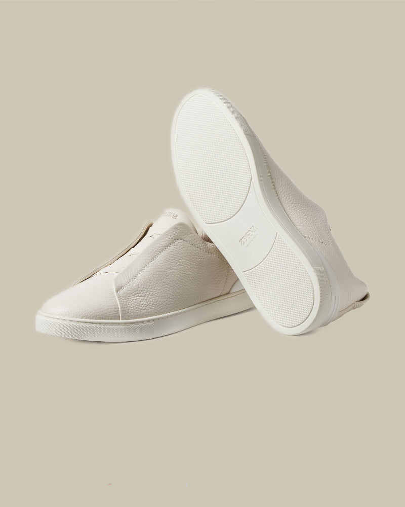 Off White Deerskin Triple Stitch