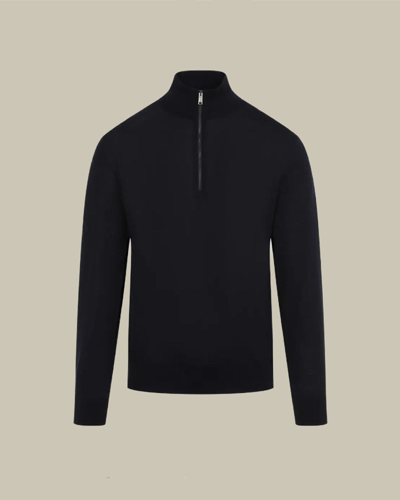 Navy High Performance Merino Wool Half Zip