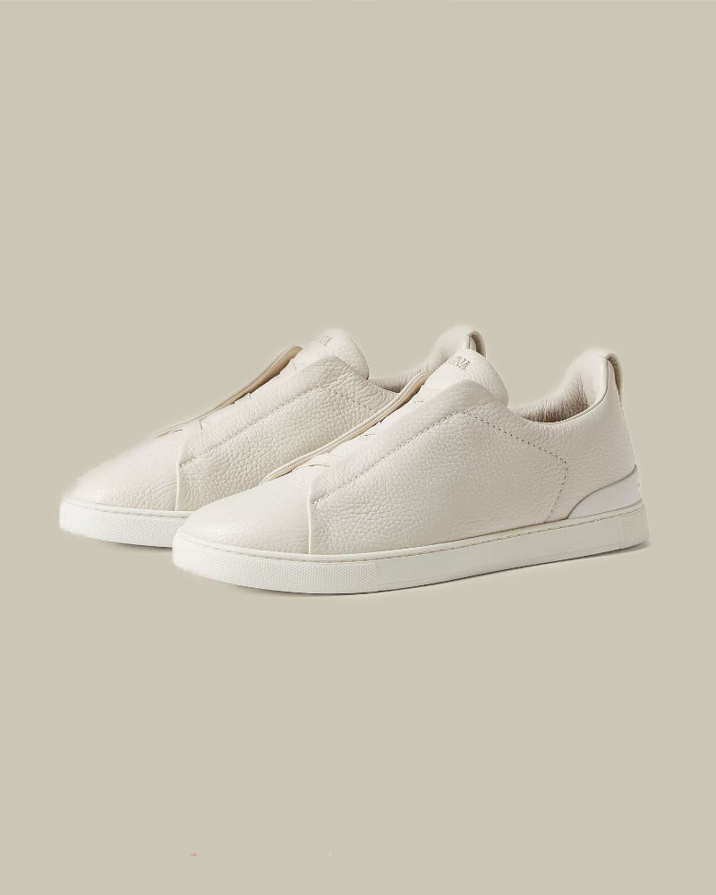 Off White Deerskin Triple Stitch