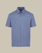 Lilac/Blue Pure Cotton Piquet Polo Shirt