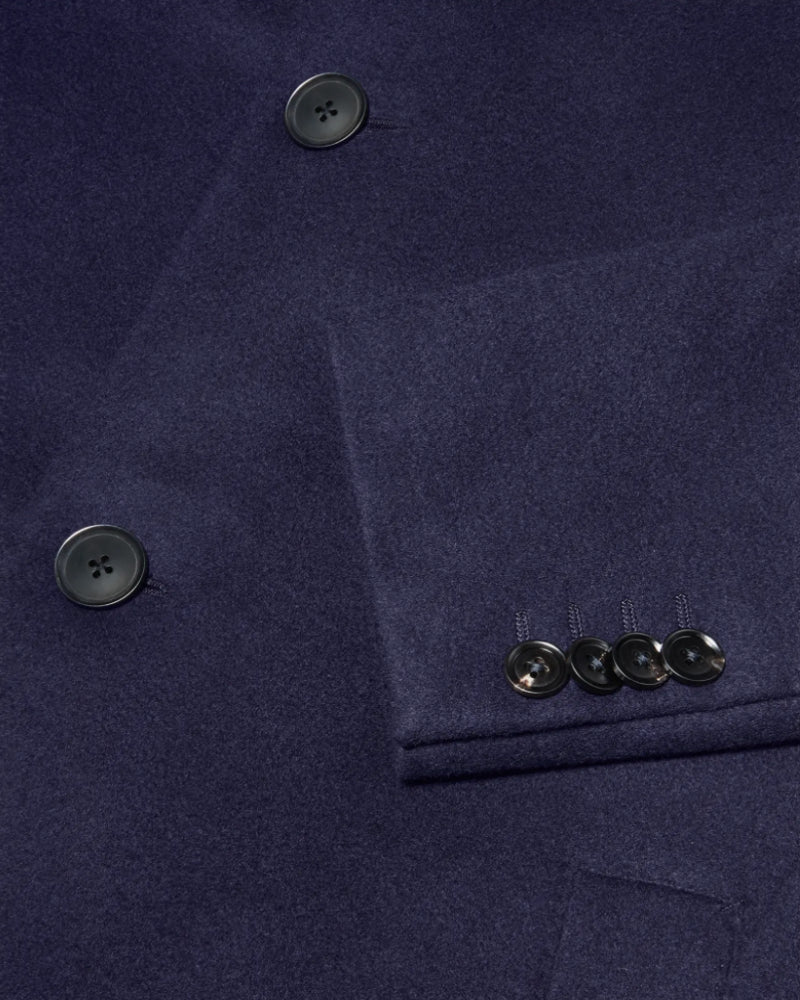 Navy Oasi Cashmere Double Overcoat