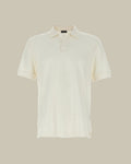 Off White Cotton & Cashmere Pique Skipper Polo