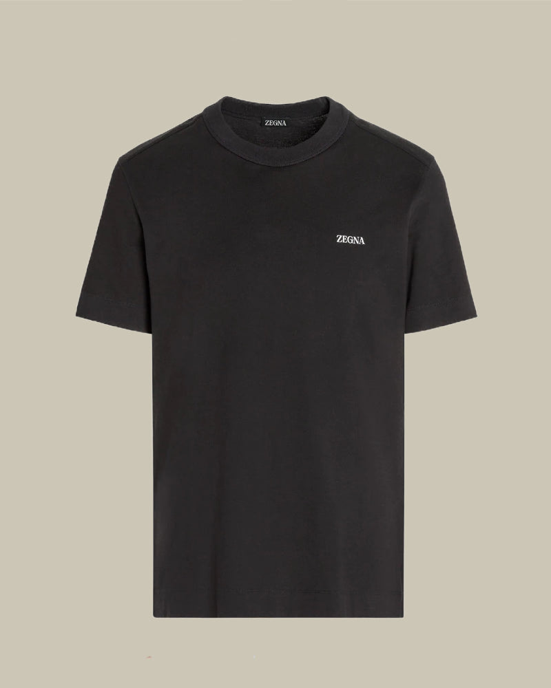 Cotton Tonal Logo T Shirt Black
