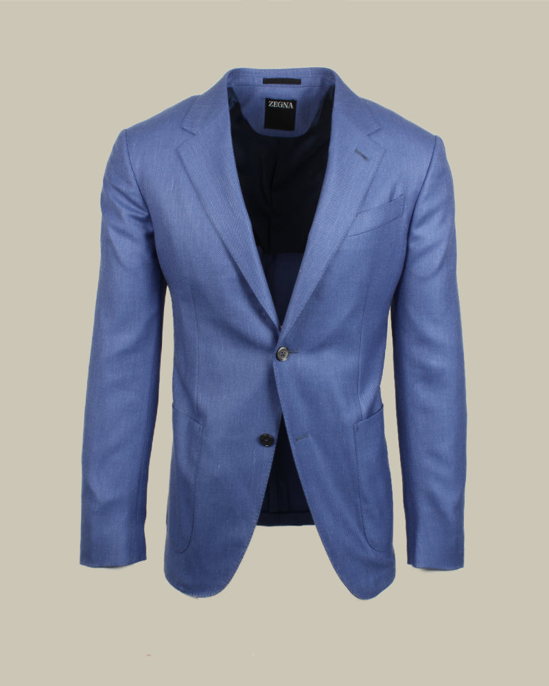 Ink Blue Cashmere & Silk Half Lined Blazer