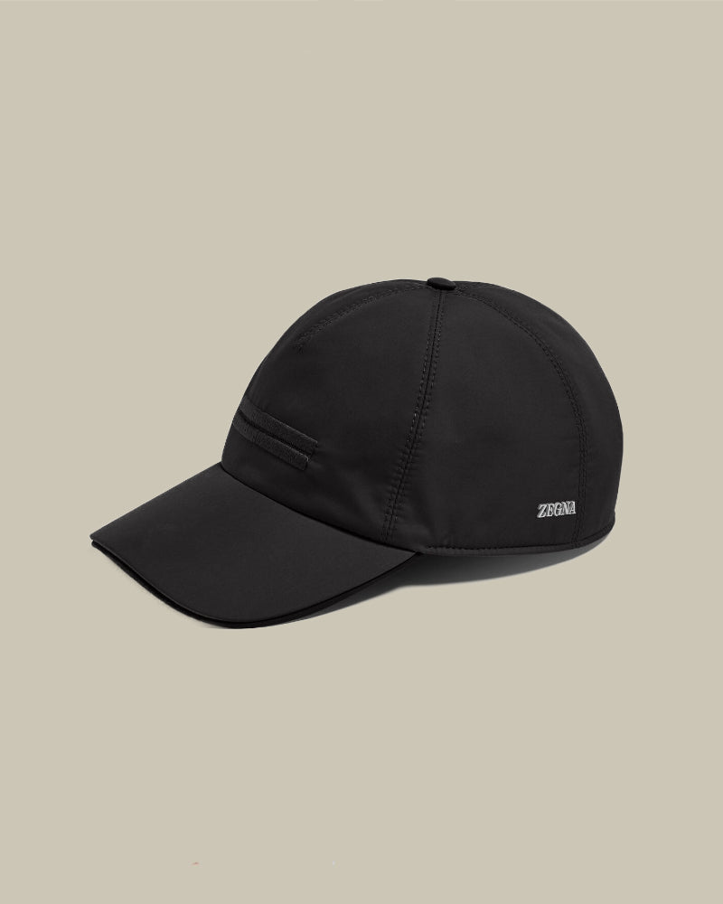 Black Technical Nylon Baseball Cap