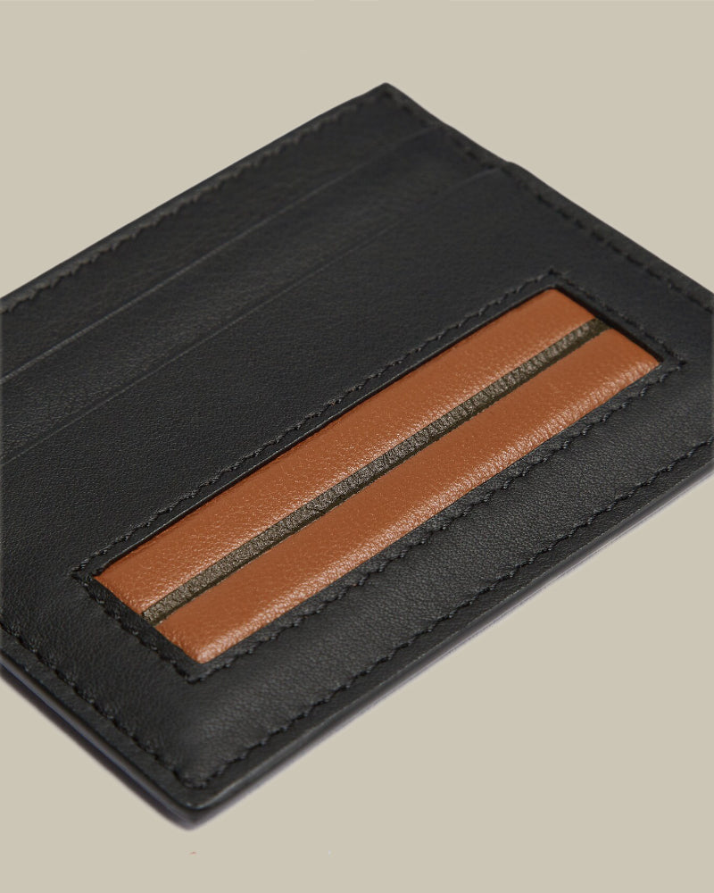 Black Deerskin Leather Card Holder