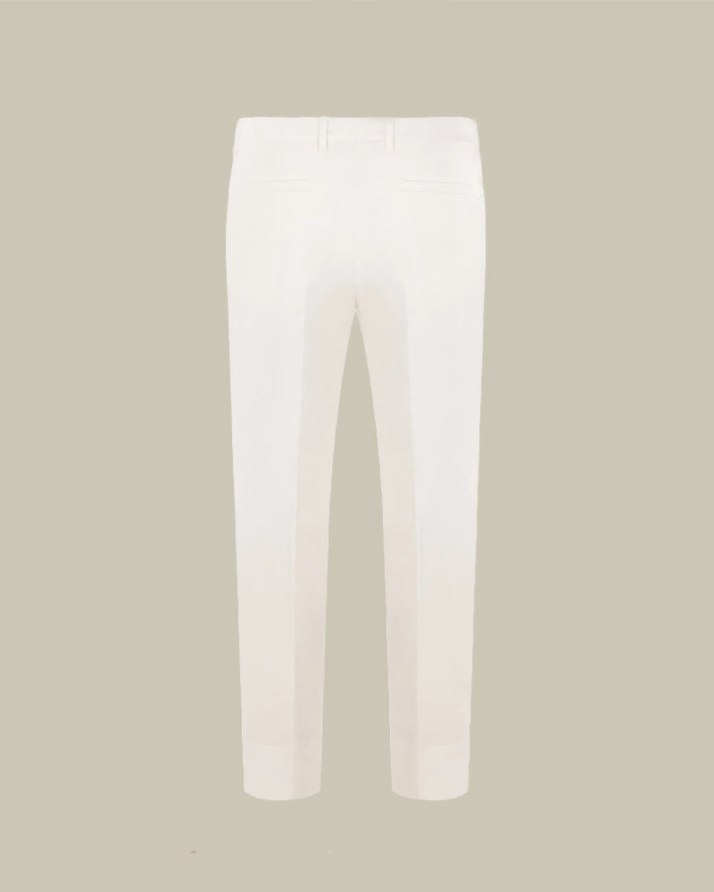 White Cotton and Linen Trousers