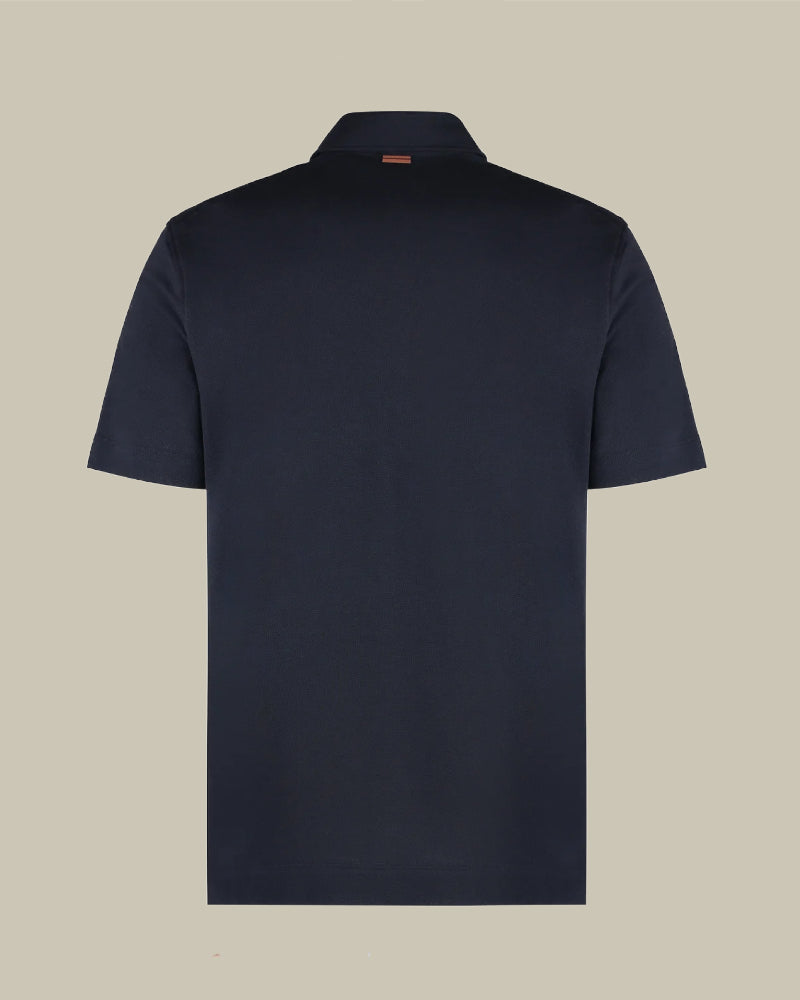 Navy Short Sleeve Pure Cotton Polo