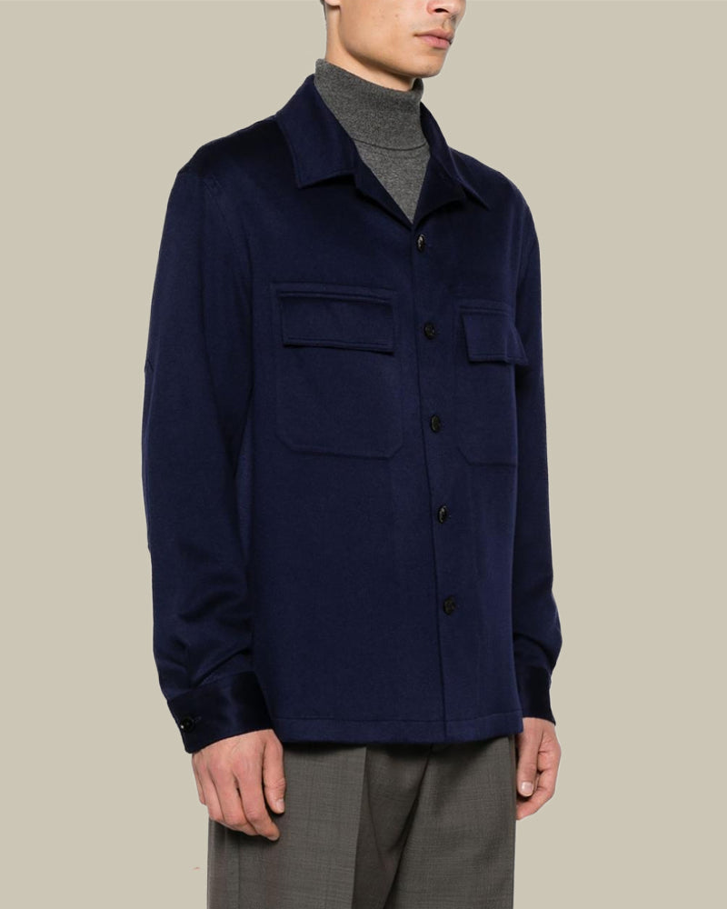 Ink Blue Oasi Cashmere Overshirt