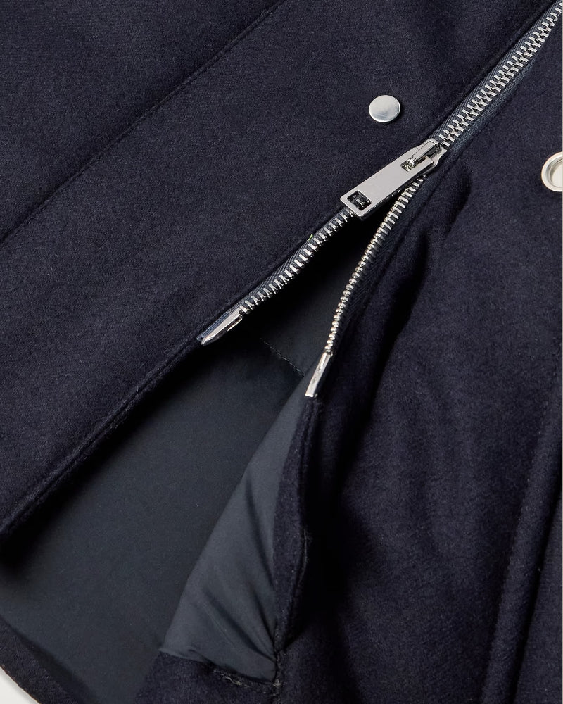 Navy Wool Techmerino Parka