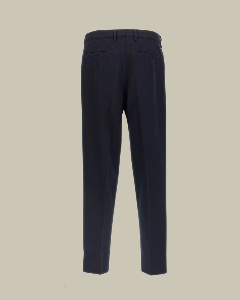 Pure Wool Side Fasten Trousers Navy