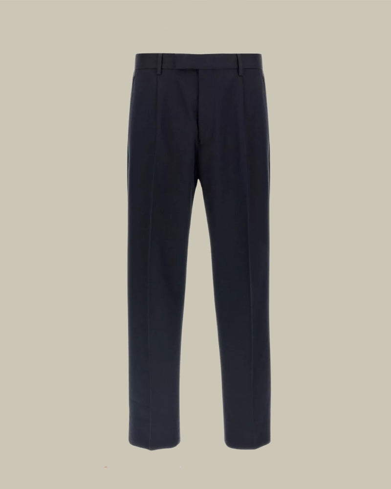 Pure Wool Side Fasten Trousers Navy