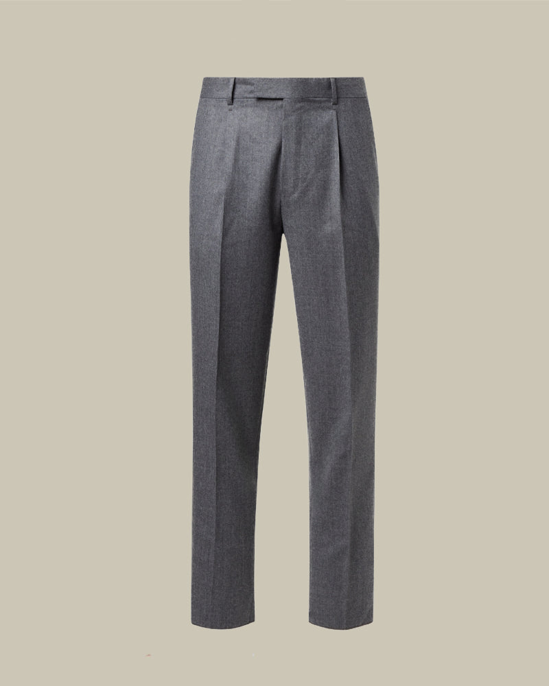Pure Wool Side Fasten Trousers Grey