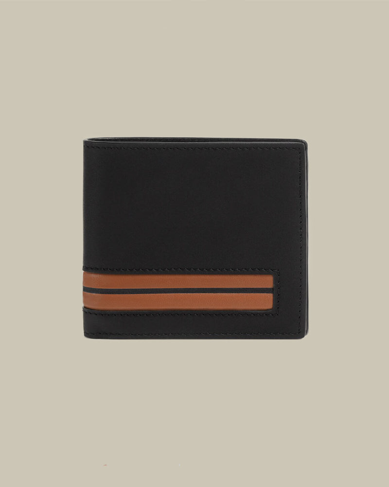 Black Deerskin Leather Bi Fold Wallet